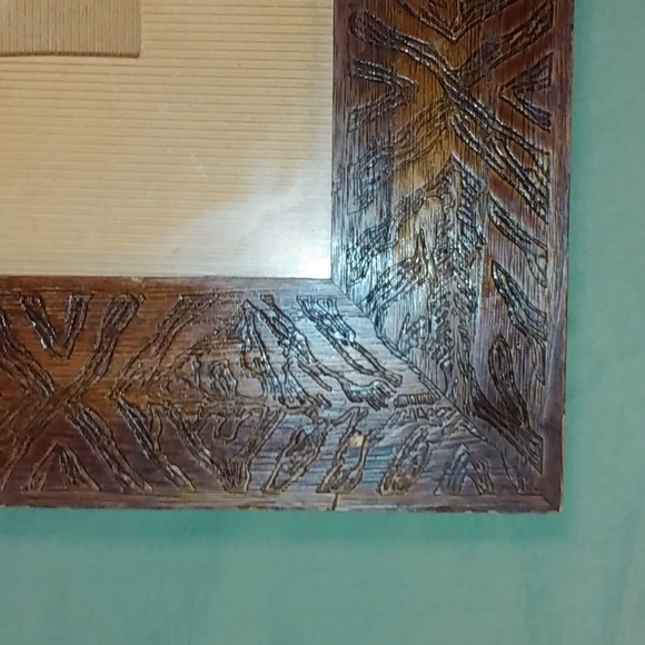 SALE! Wooden Tribal Carved Giraffe Mask Shadowbox Framed Safari Art MUST SEE - Picture 3 of 5